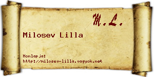 Milosev Lilla névjegykártya